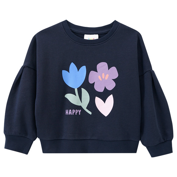 Sweatshirts met bloemenprint voor meisjes donkerblauw