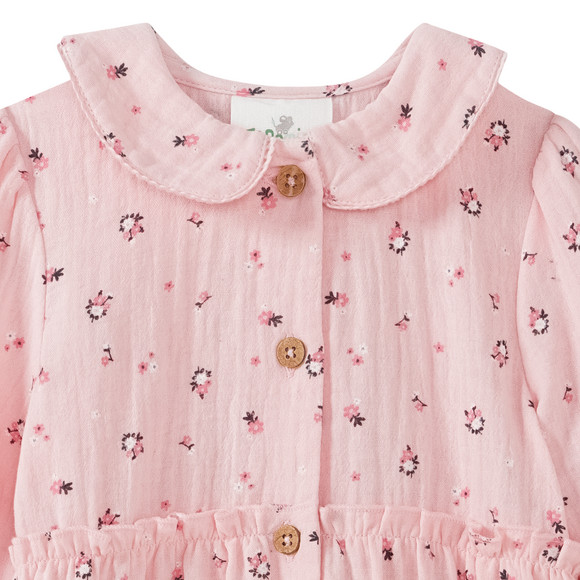 Mousseline babyblouse met bloemen allover