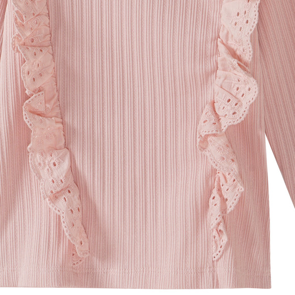 Baby shirt met lange mouwen en ribstructuur