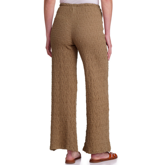 Damesbroek met wijde pijpen in crêpe-look