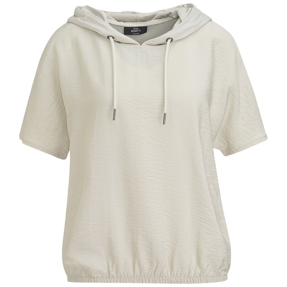 Dames-T-shirt met capuchon beige