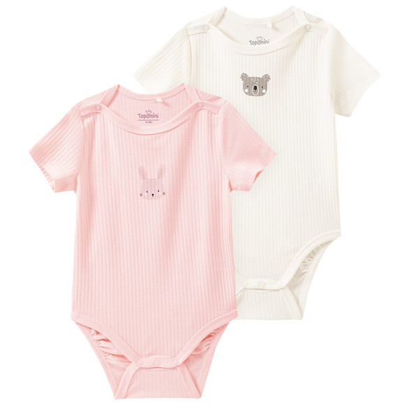 2 Baby Bodys mit Rippstruktur
