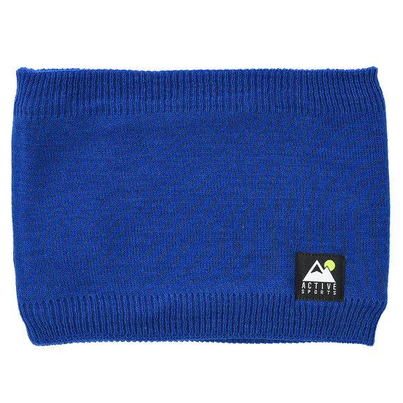 Ronde babysjaal met fleecevoering blauw