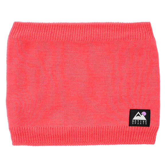 Ronde sjaal met fleecevoering voor meisjes roze