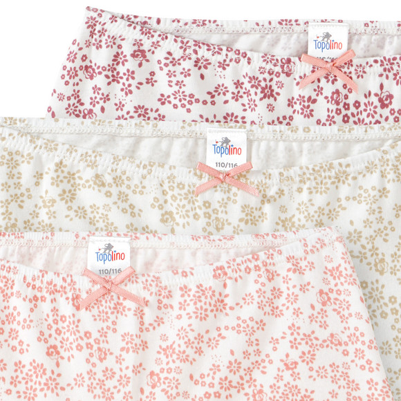 3 meisjes slips met all-over bloemen