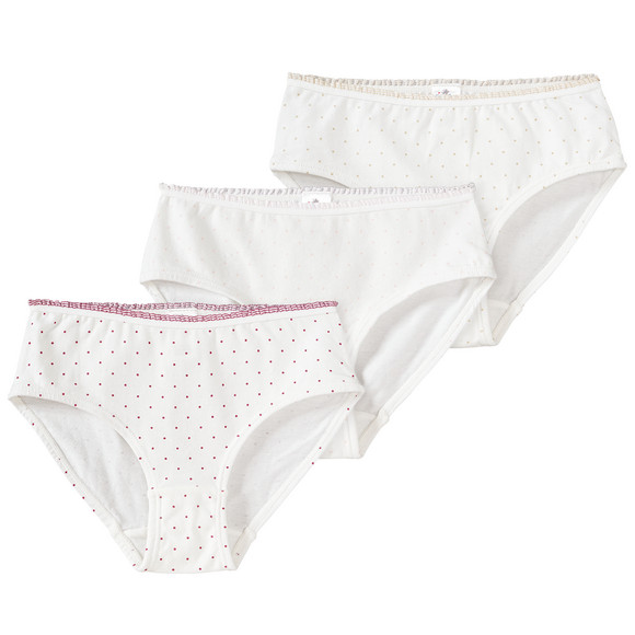 3 Mädchen Slips mit Punkten