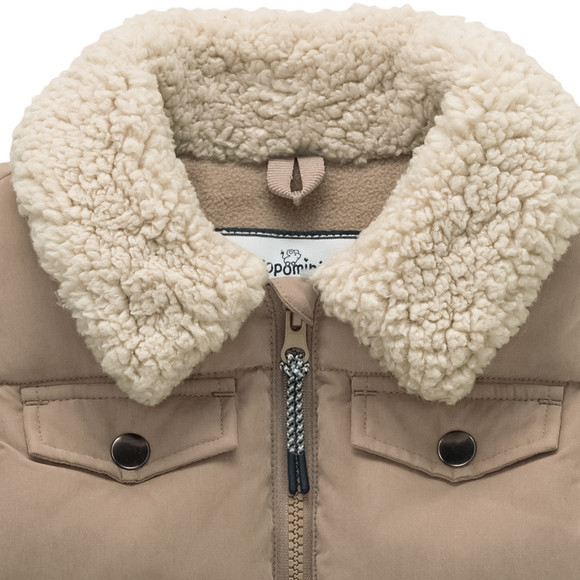 Baby gewatteerd vest met teddy kraag