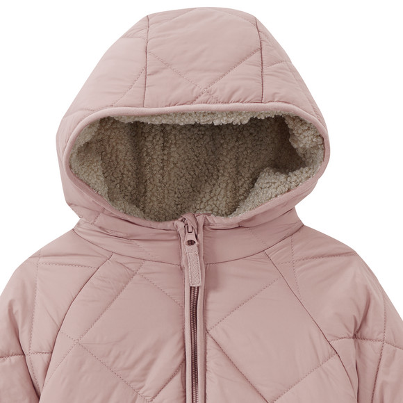 Gewatteerd meisjesjack met teddyvoering