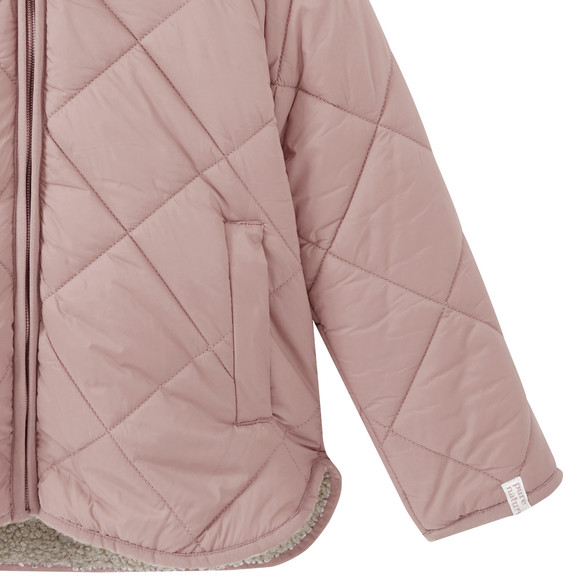 Gewatteerd meisjesjack met teddyvoering