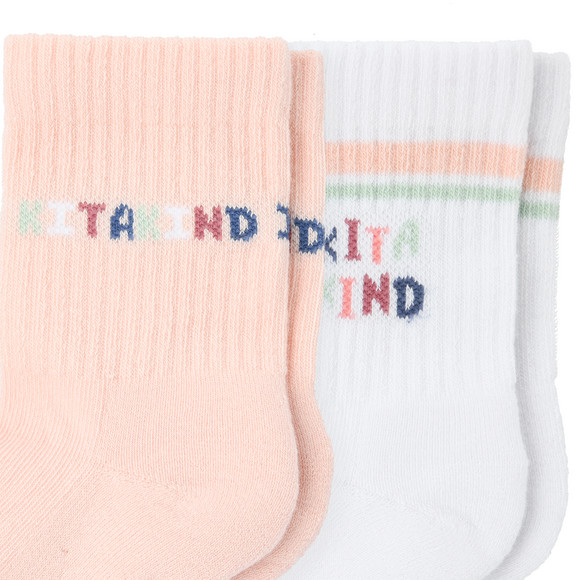 2 Paar Mädchen Tennissocken mit Kita-Motiv