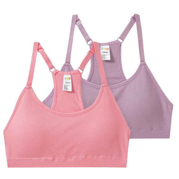 2 Mädchen Seamless-Bustiers mit Pads