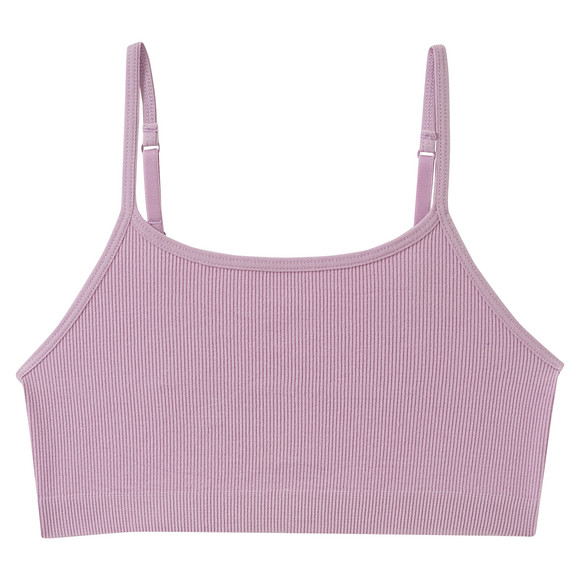 2 naadloze bustiers voor meisjes met geribde structuur