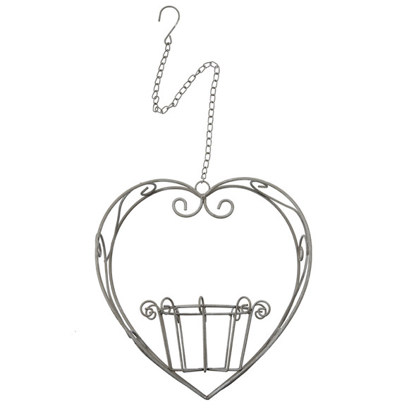 Bloemenhangmand in hartvorm