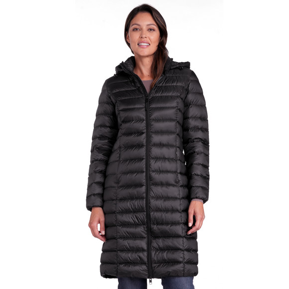 Dames zachte donsjas met capuchon