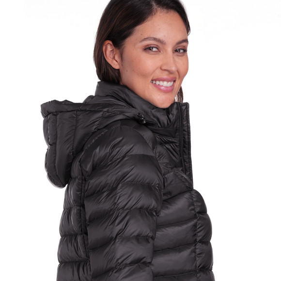 Dames zachte donsjas met capuchon