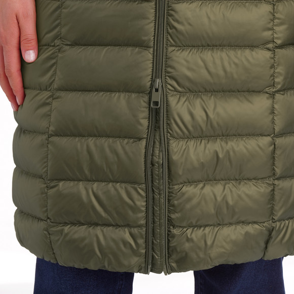 Dames zachte donsjas met capuchon