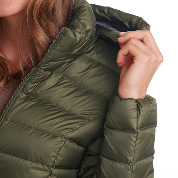 Dames zachte donsjas met capuchon