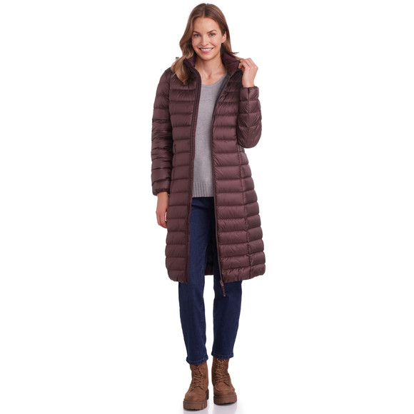 Dames zachte donsjas met capuchon