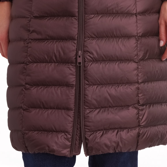 Dames zachte donsjas met capuchon