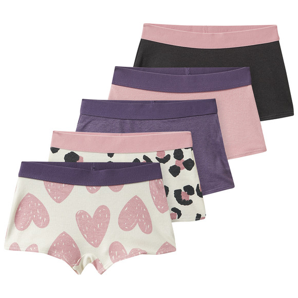 5 meisjes slips met geribde structuur