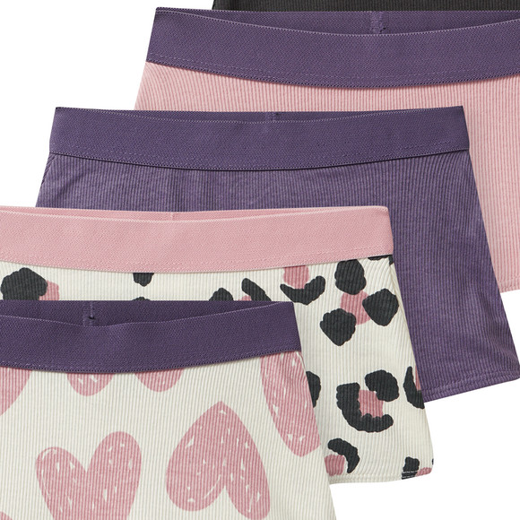 5 meisjes slips met geribde structuur