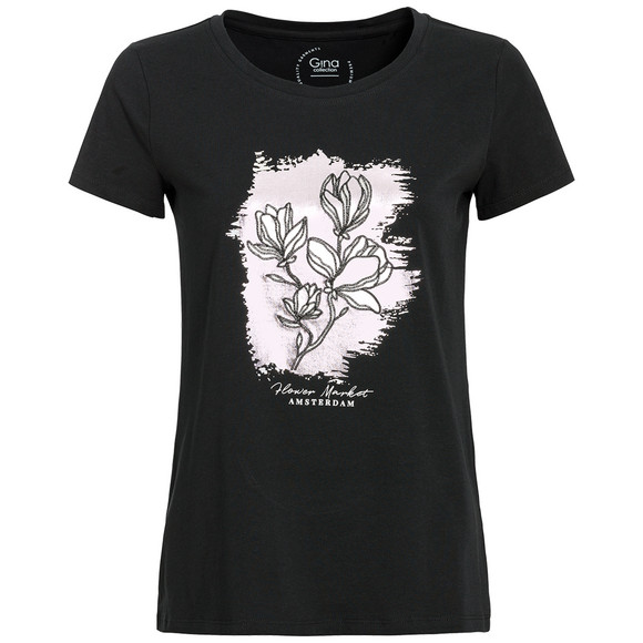 Dames-T-shirt met biologisch katoen zwart