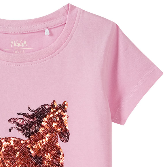 Mädchen T-Shirt mit Pferde-Motiv