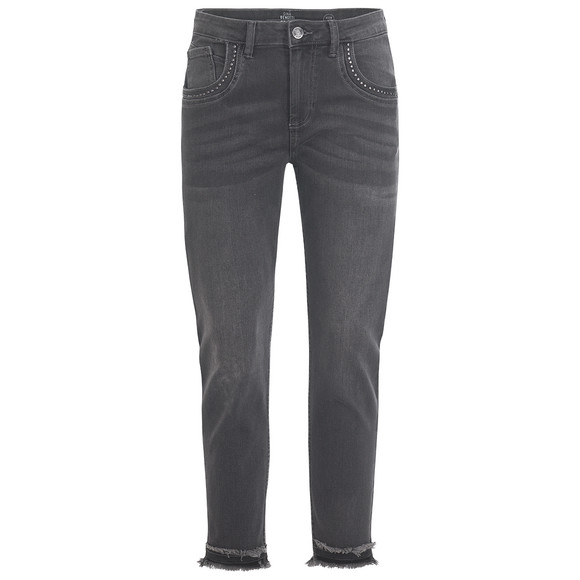 Dames jeans met klinknagels grijs