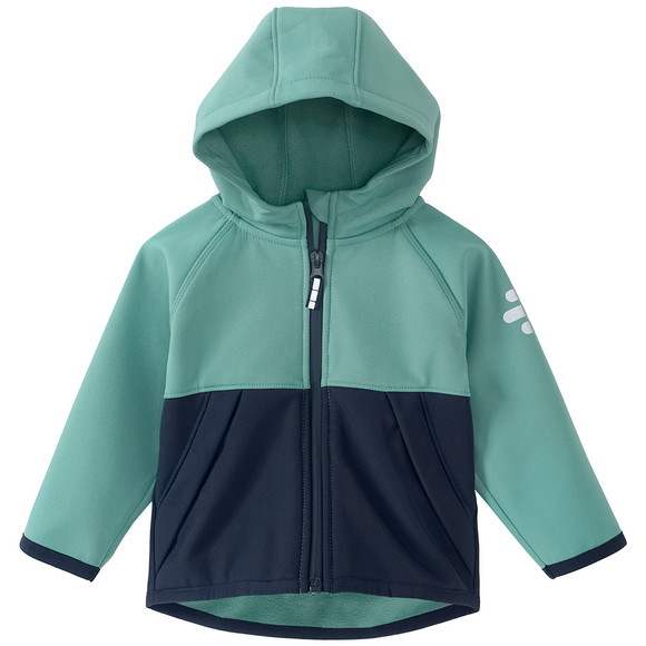 Baby Softshelljacke mit Flächenteiler türkis / dunkelblau