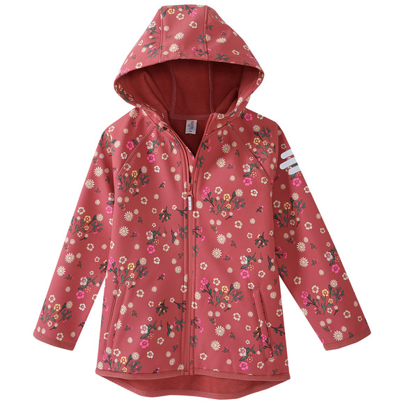 Mädchen Softshelljacke mit Blümchen-Print