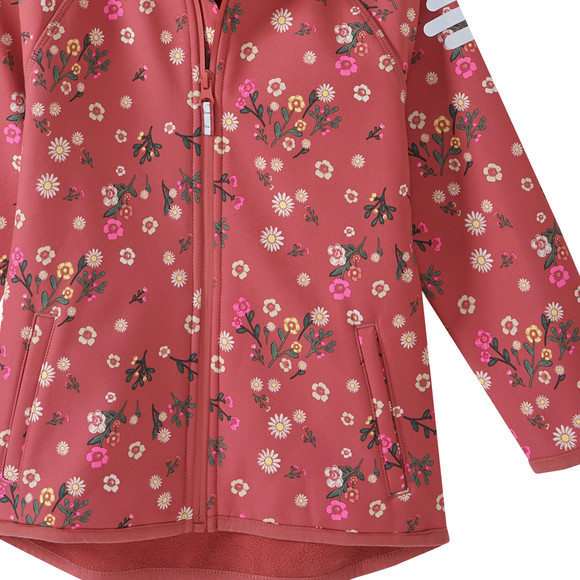 Mädchen Softshelljacke mit Blümchen-Print