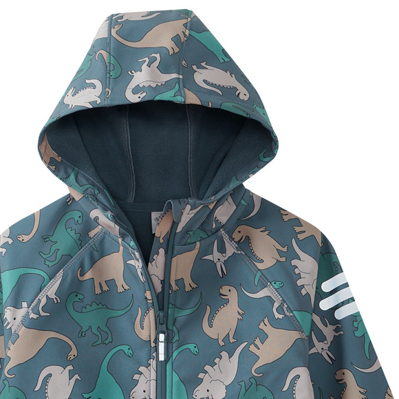 Softshell jongensjack met dino-opdruk