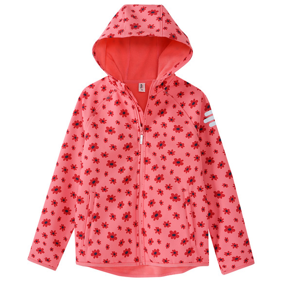 Mädchen Softshelljacke mit Blümchen-Print