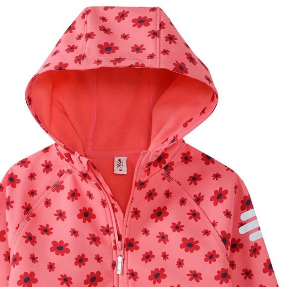 Mädchen Softshelljacke mit Blümchen-Print