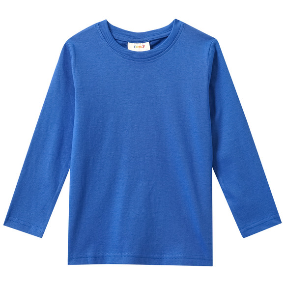 Kinder Langarmshirt aus Bio-Baumwolle blau