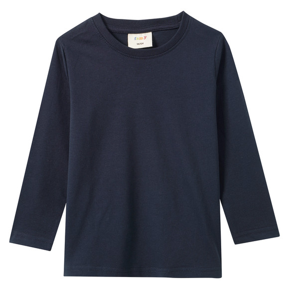 Kinder Langarmshirt aus Bio-Baumwolle dunkelblau
