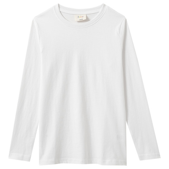 Kinder Langarmshirt aus Bio-Baumwolle weiss