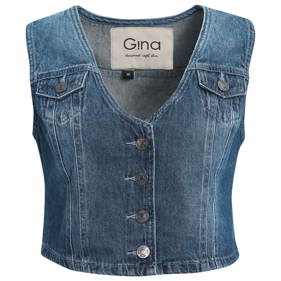 Denimvest voor dames met knoopsluiting