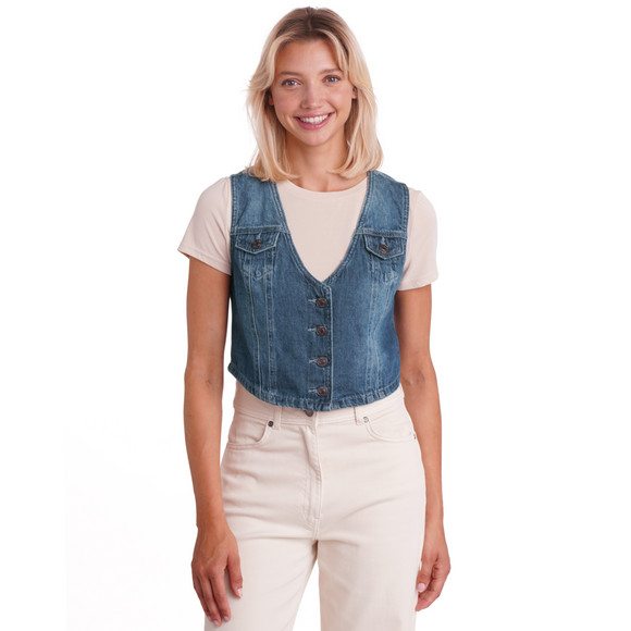 Denimvest voor dames met knoopsluiting
