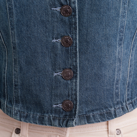 Denimvest voor dames met knoopsluiting
