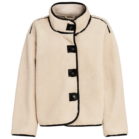 Dames teddy jas met knoopsluiting
