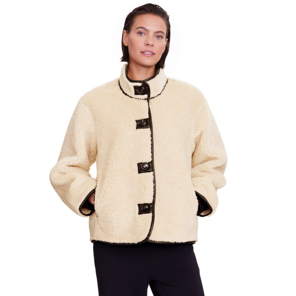 Dames teddy jas met knoopsluiting