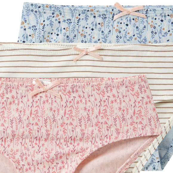 3 meisjesslips met biologisch katoen