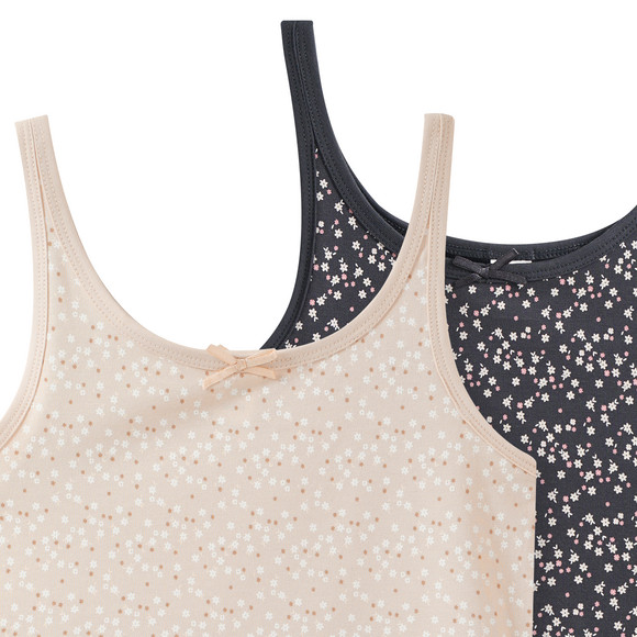 2 Mädchen Unterhemden in verschiedenen Farben