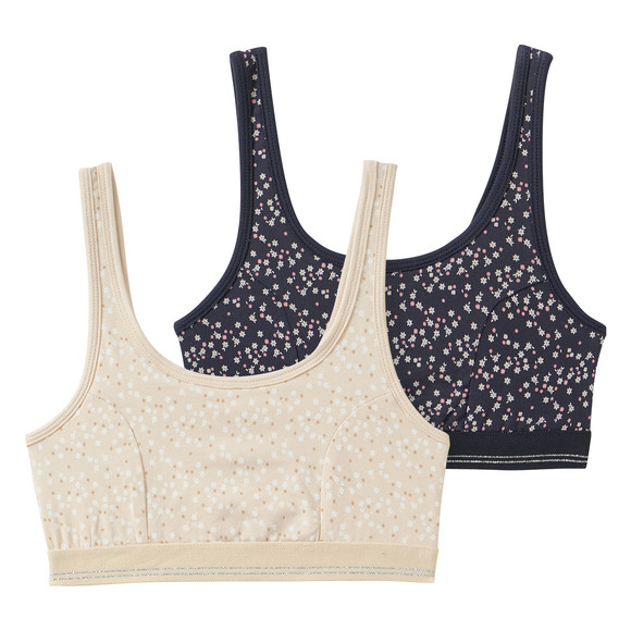 2 meisjesbustiers met all-over bloemenprint