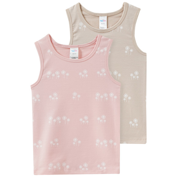 2 Baby Unterhemden mit Pusteblumen-Print