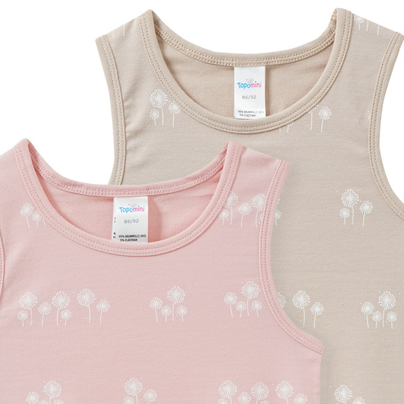 2 Baby Unterhemden mit Pusteblumen-Print