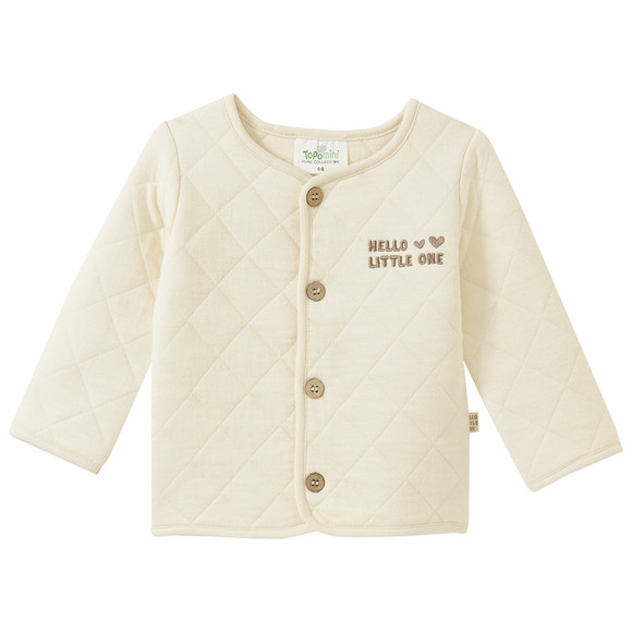 Newborn jasje met biologisch katoen beige