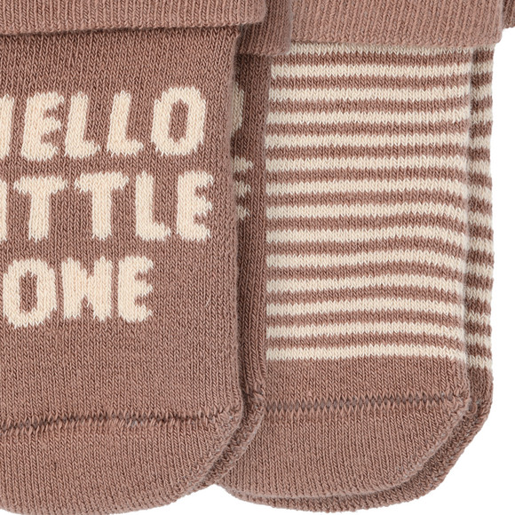 2 paar badstof sokken voor pasgeborenen