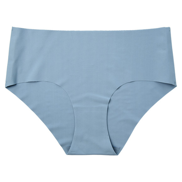 Naadloze damespanty van gladde microvezel blauw